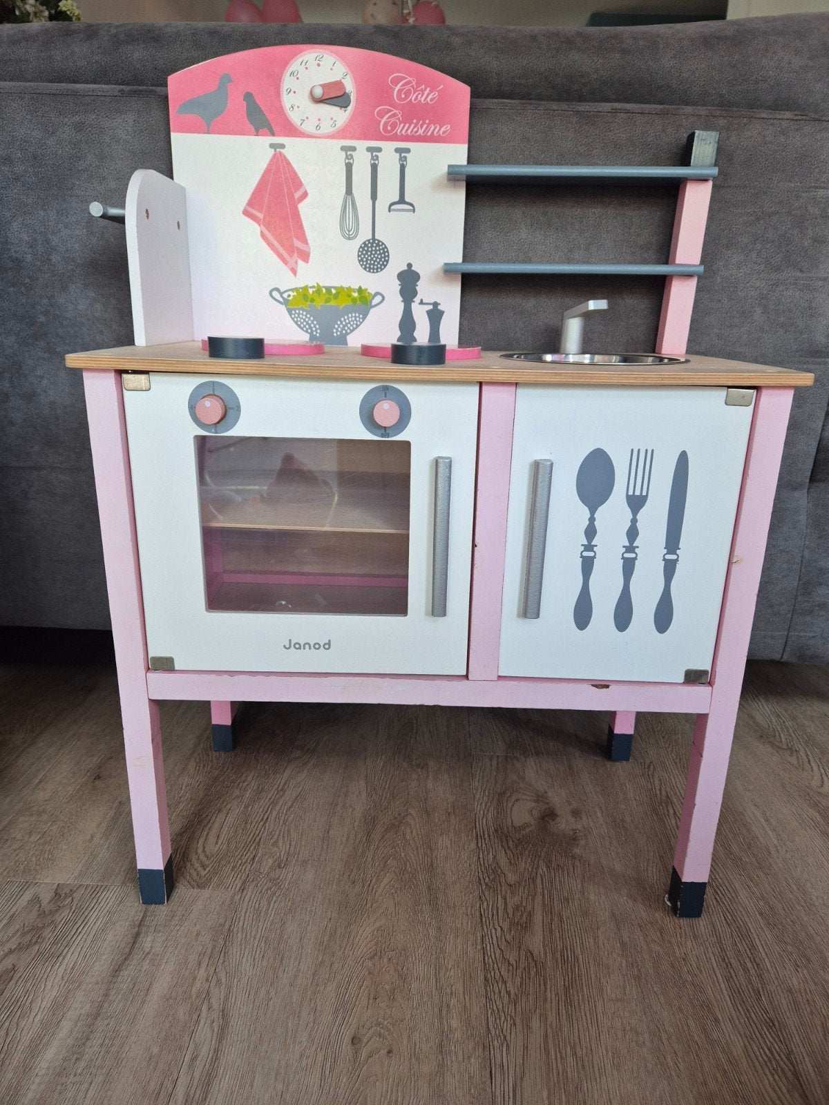 Janod Houten Speelkeuken roze met Accessoires, Ophalen, Gebruikt, Ontdekken