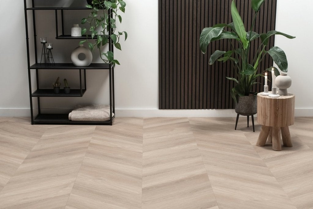 Floer Hongaarse Punt PVC Natuur Eiken - 15% Korting, Ophalen of Verzenden, Nieuw, 75 m² of meer, Overige typen
