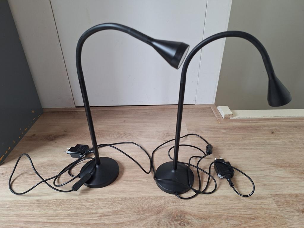 2 IKEA NÄVLINGE LED bureaulampen, zwart, Ophalen of Verzenden, Zo goed als nieuw, Minder dan 50 cm