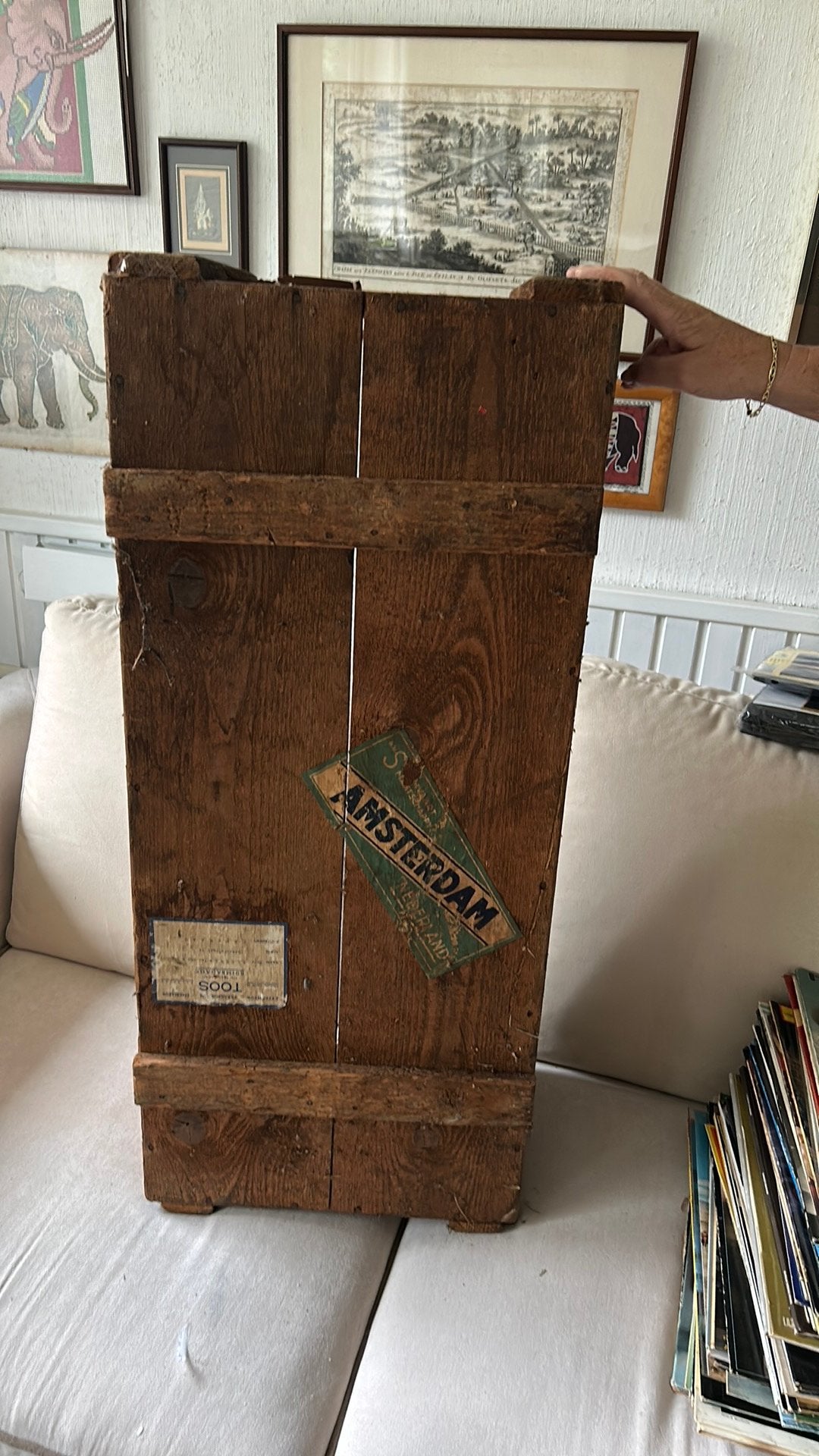 2x Oude houten scheepskist TEAB, Ophalen, Minder dan 50 cm, Gebruikt, 50 tot 100 cm