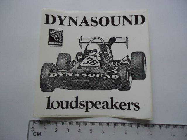 sticker oud Autosport nl Dynasound speakers race retro, Verzenden, Zo goed als nieuw, Bedrijf of Vereniging