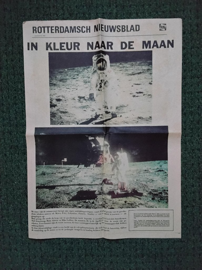 Maanlanding 1969 Rotterdamsch Nieuwsblad, Ophalen of Verzenden, 1960 tot 1980, Nederland, Krant