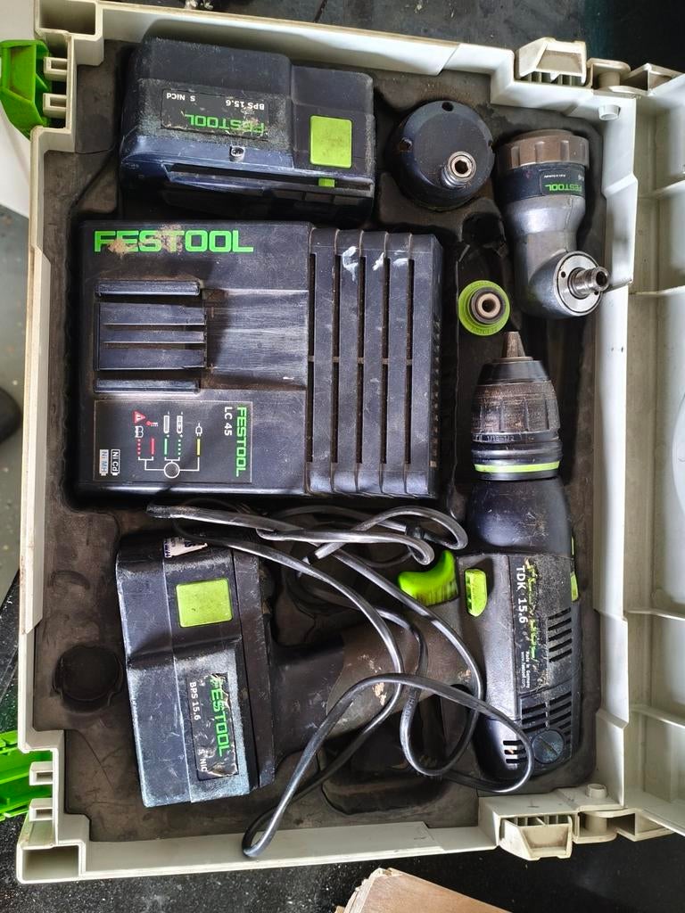 Festool TDK 15.6 SET, SYSTENER, HAAKSE KOP EXCENTRISCHE KOP, Ophalen of Verzenden, Boor- en Schroefmachine