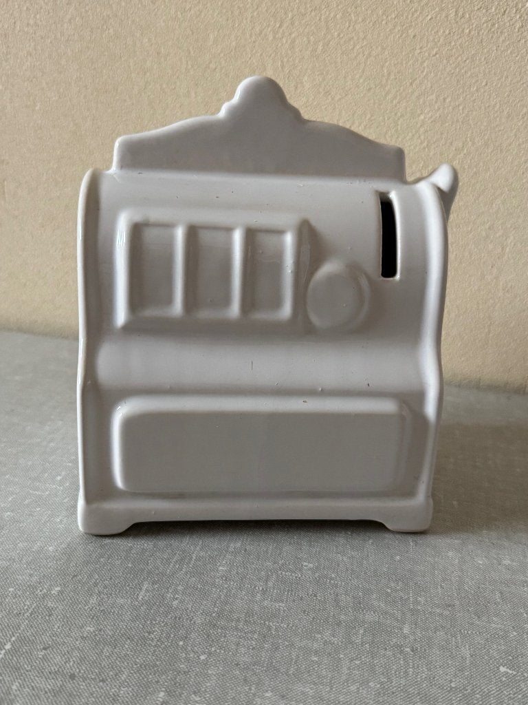 NIEUWE spaarpot in vorm van een KASSA, Ophalen of Verzenden, Nieuw, Steen, Aardewerk of Keramiek, Overige thema's