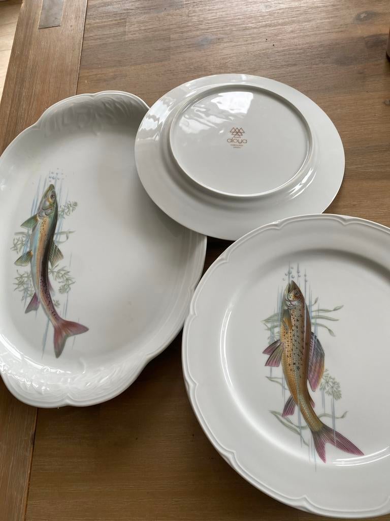 Aloya Porcelana Visborden en Ovale Schaal - Zo goed als nieu, Ophalen, Zo goed als nieuw, Bord(en), Overige stijlen
