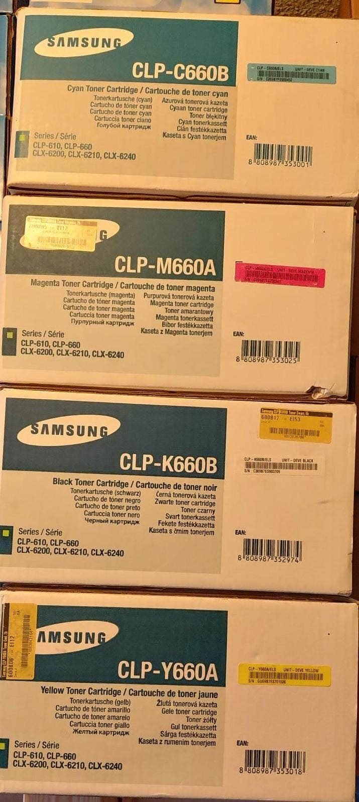 4x Nieuwe Samsung CLP-660 Toner Cartridges (CMYK), Ophalen of Verzenden, Nieuw, Toner, Samsung