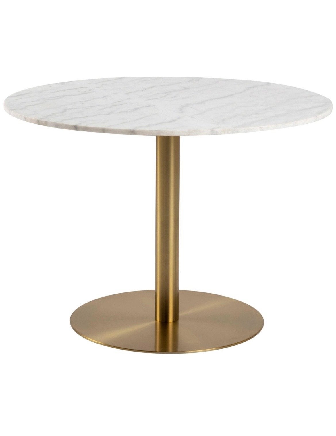 Eettafel Marmer Wit Ø105cm Gouden Onderstel, Huis en Inrichting, Tafels | Eettafels, Ophalen, 200 cm of meer, 50 tot 100 cm, Zo goed als nieuw