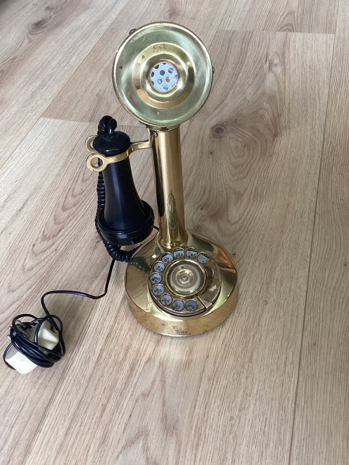 Antieke Messing Telefoon met Draaischijf, Ophalen