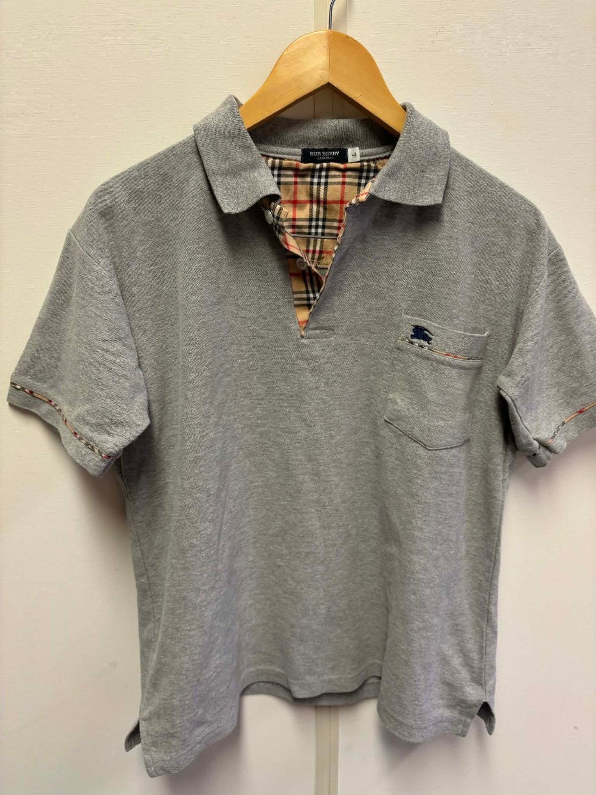 Burberry London Polo Shirt Maat L - Grijs met Ruitpatroon, Kleding | Heren, Polo's, Ophalen of Verzenden