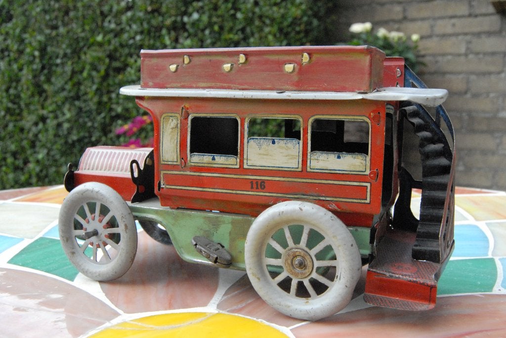 mooie oude blikken bus van OROBR super superrrr zeldzaam, Antiek en Kunst, Ophalen of Verzenden