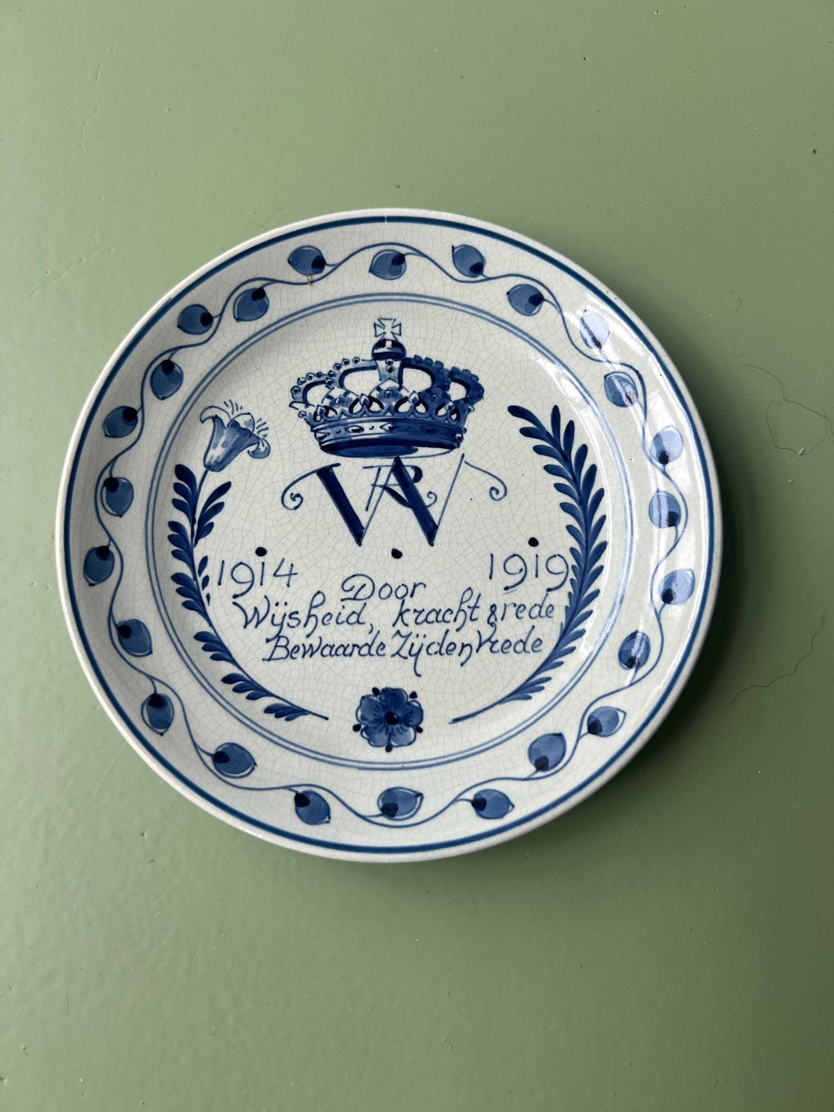 Twee antieke Delfts blauwe herdenkingsborden, Ophalen of Verzenden