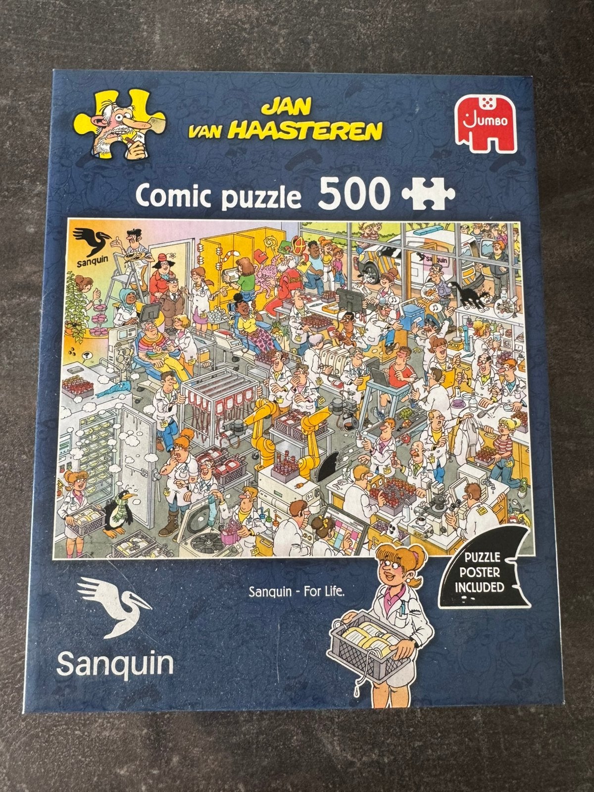 Van haasteren sanquin 2e versie nieuw in doos, Hobby en Vrije tijd, Denksport en Puzzels, Ophalen of Verzenden, 500 t/m 1500 stukjes