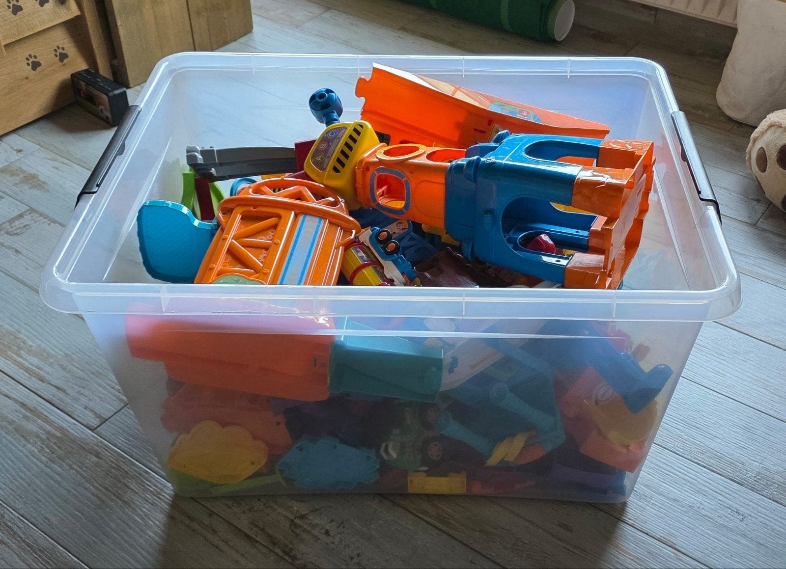 VTech Toet Toet Auto's Racebaan en Garage Set, Zelf te bouwen, Zo goed als nieuw, Handmatig, Ophalen