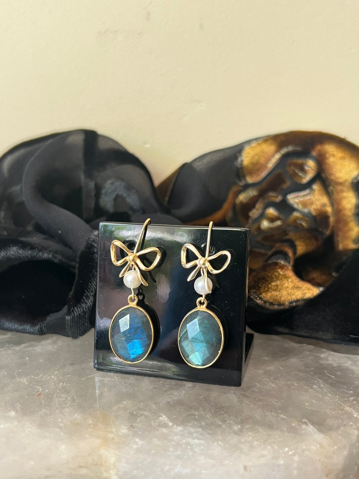 Labradoriet AKOYA zoutwater parel beschermt geluk magie TIP, Sieraden, Tassen en Uiterlijk, Oorbellen, Blauw, Nieuw, Ophalen of Verzenden