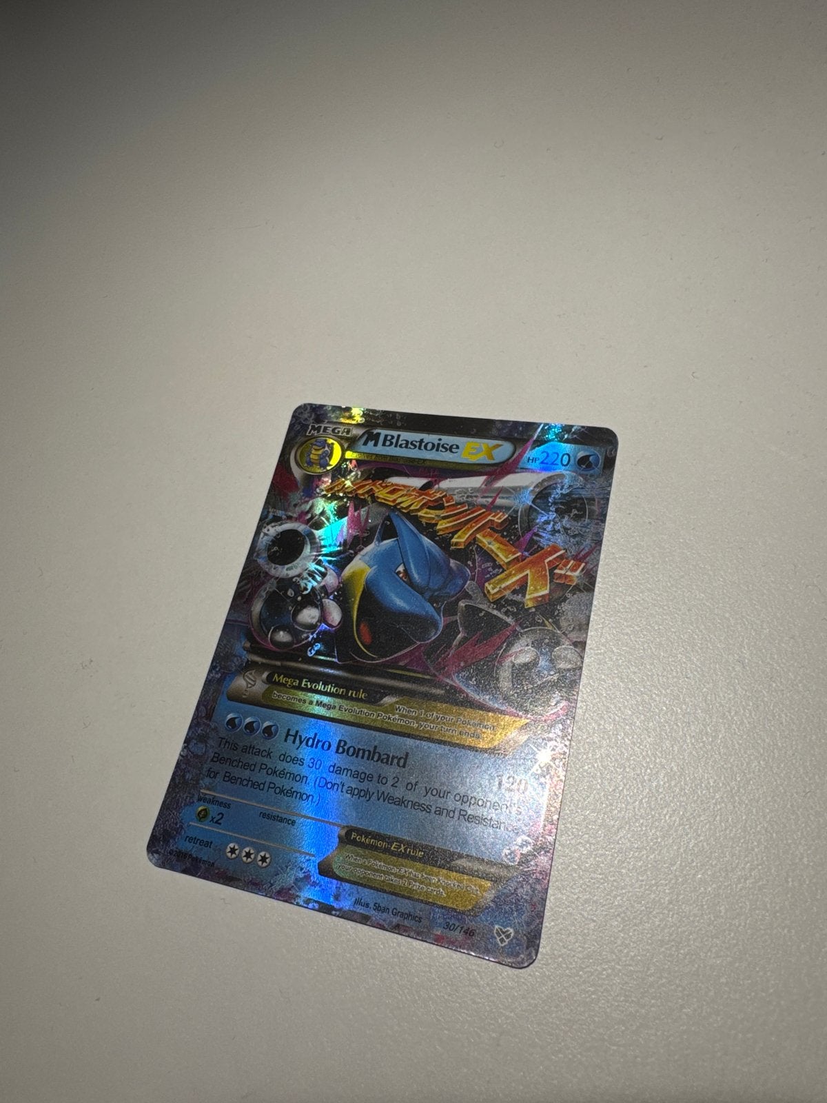 Pokémon Kaart: Mega Blastoise EX (Foil), Ophalen of Verzenden, Gebruikt, Losse kaart, Foil