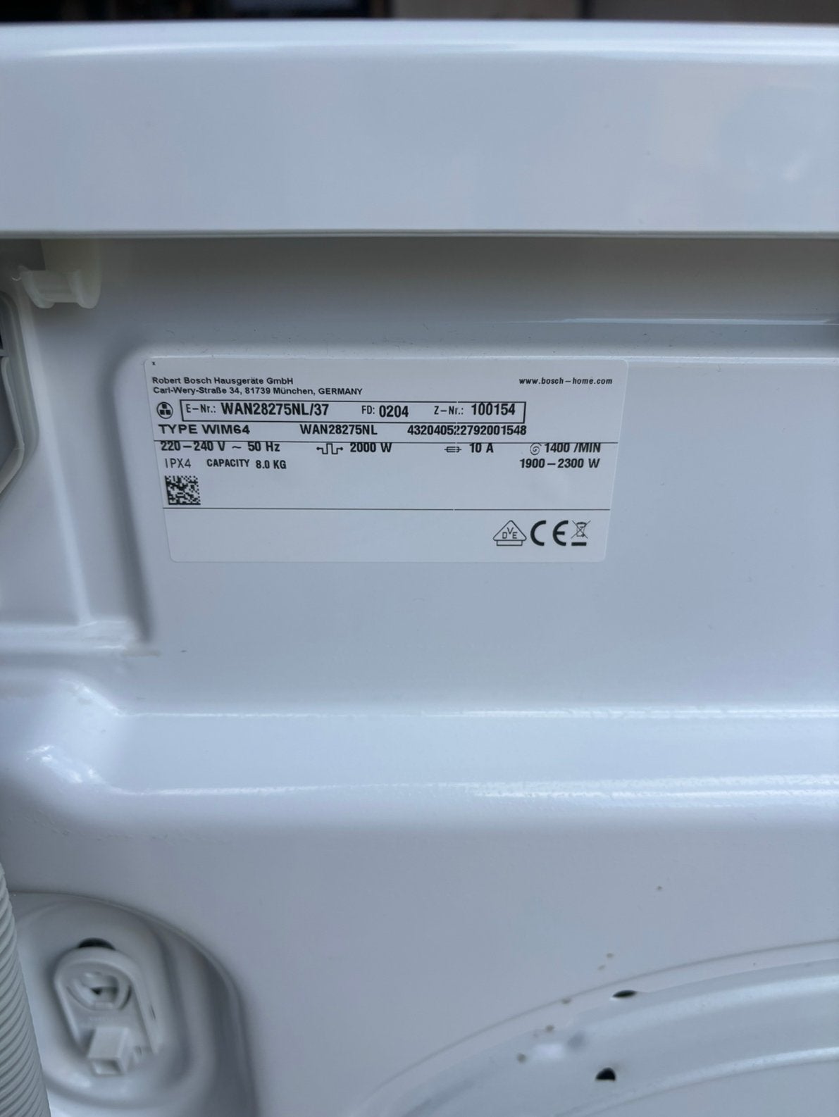 Foto 7 van Bosch serie 4 wasmachine - voorlader - 8kg