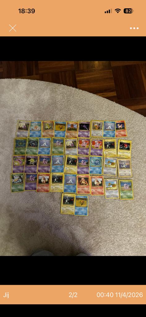 1999-2000 Pokémon kaarten zeldzaam, Ophalen of Verzenden, Zo goed als nieuw, Meerdere kaarten