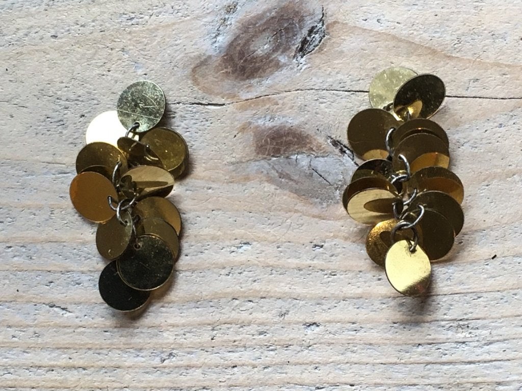 goudkleurige tros oorbellen - oorhangers - bling, Overige materialen, Hangers, Nieuw, Ophalen of Verzenden