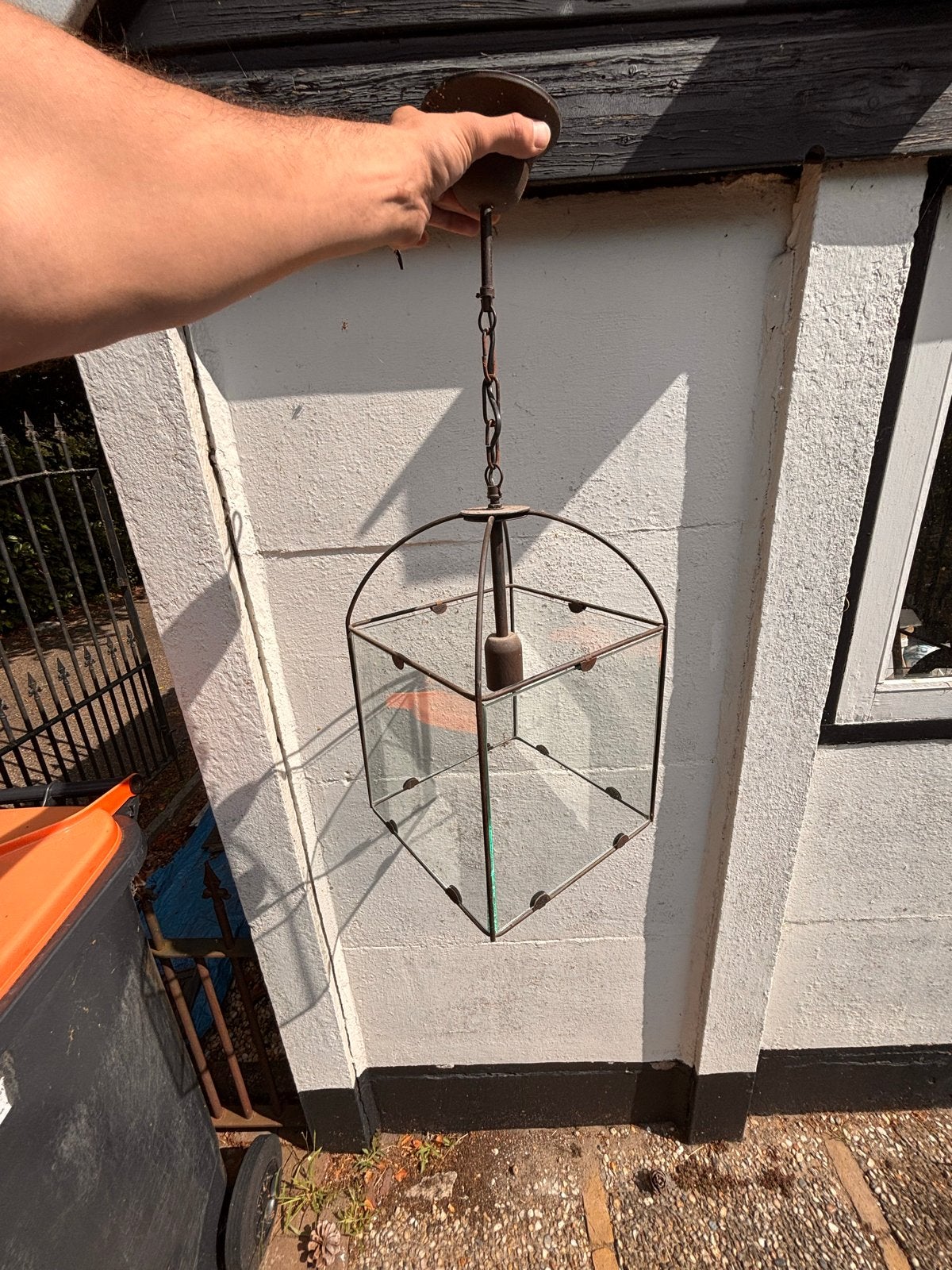 Glazen Lantaarn Hanglamp - Industriële Stijl, Ophalen of Verzenden
