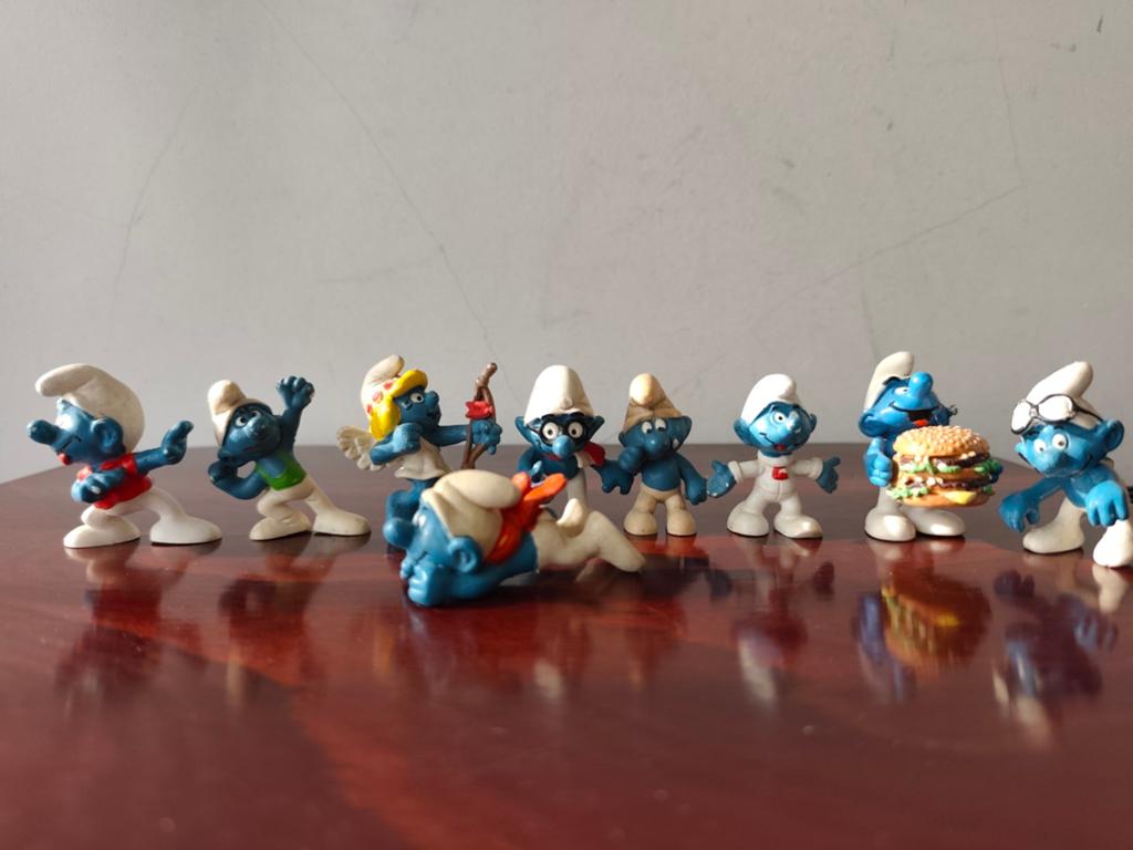 9x vintage smurf met ontbrekend accessoire, Verzamelen, Ophalen of Verzenden, Gebruikt, Verschillende Smurfen, Poppetje, Figuurtje of Knuffel
