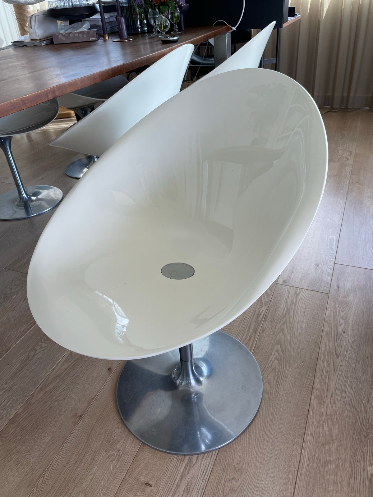 Kartell Eros stoelen 6 van Philippe Starck - Wit, Kunststof, Gebruikt, Wit, Design