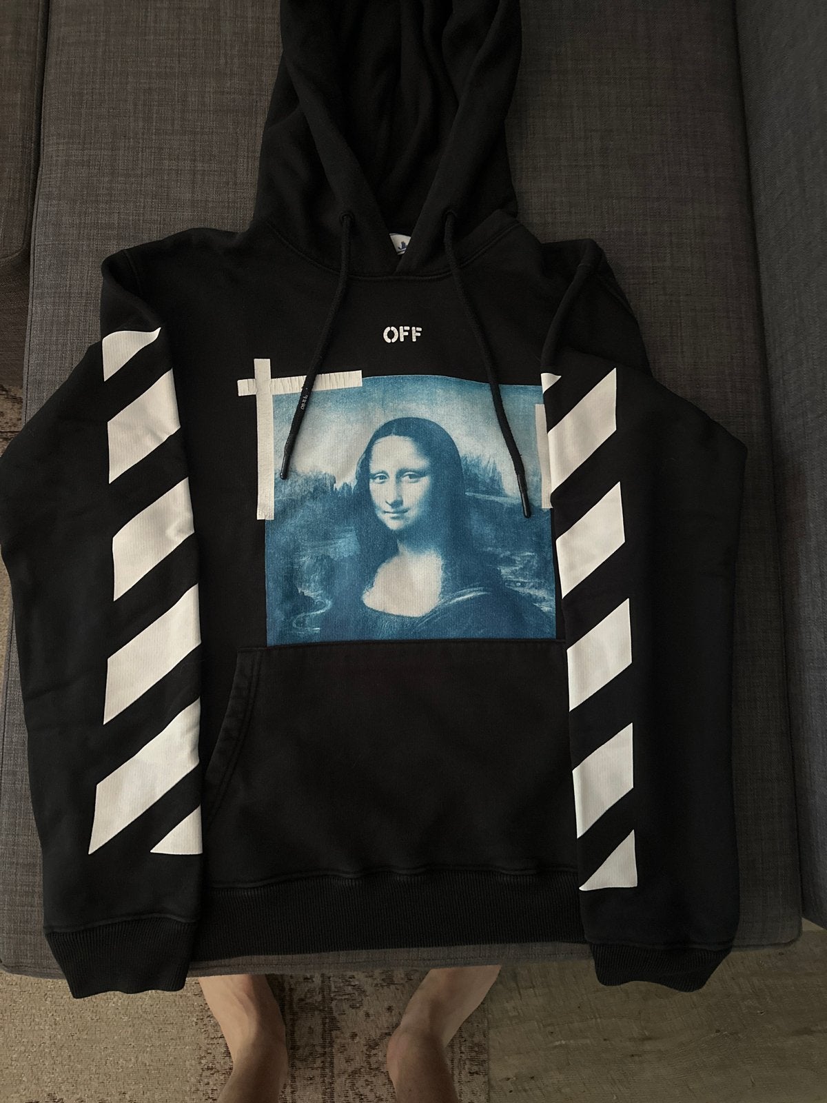 Off-White Mona Lisa Hoodie Zwart, Ophalen of Verzenden, Gedragen, Maat 46 (S) of kleiner, Zwart