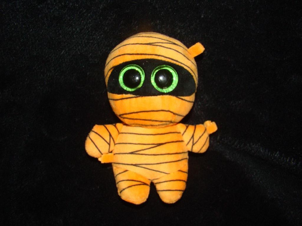 Ty silk mummie oranje zwart 15 cm groen glitter ogen, Oranje, Overige karakters, Overige typen, Nieuw