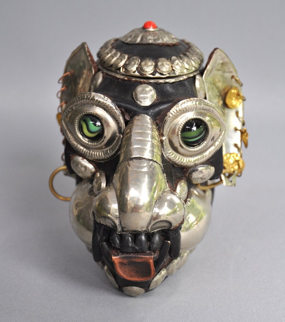 Decoratieve Apenschedel in Tibetaanse Stijl - Nepal, Ophalen of Verzenden