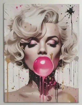 Marilyn Monroe - Bubblegum - ArtPrint op Canvasdoek, Ophalen of Verzenden
