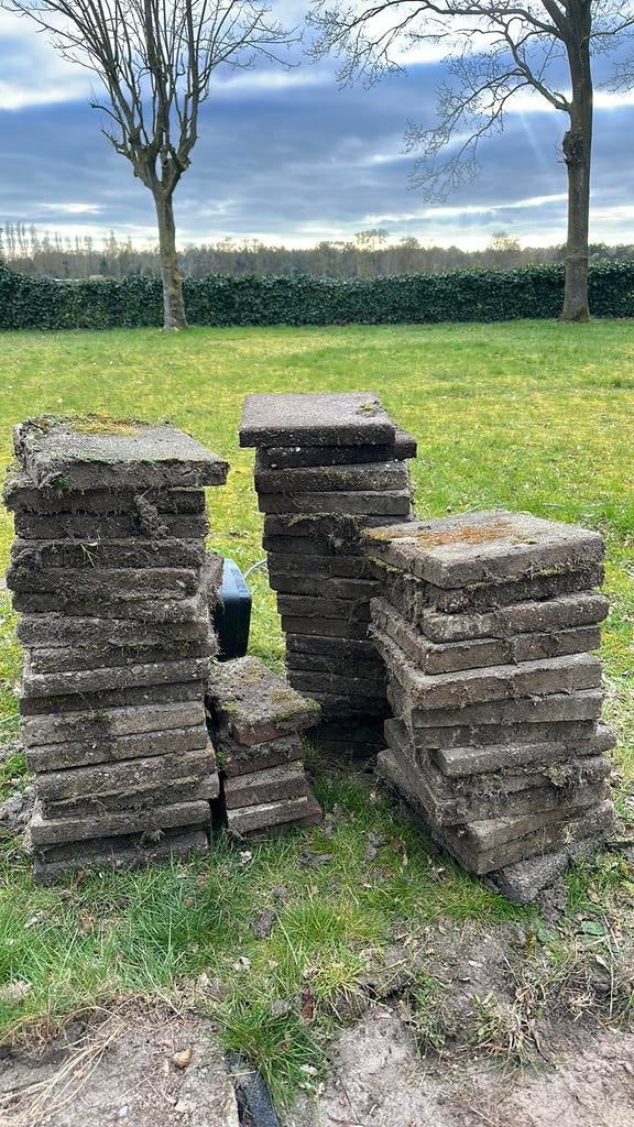 Gratis ophalen: terrastegels, Tuin en Terras, Tegels en Klinkers, Ophalen, Gebruikt, 10 m² of meer, Beton