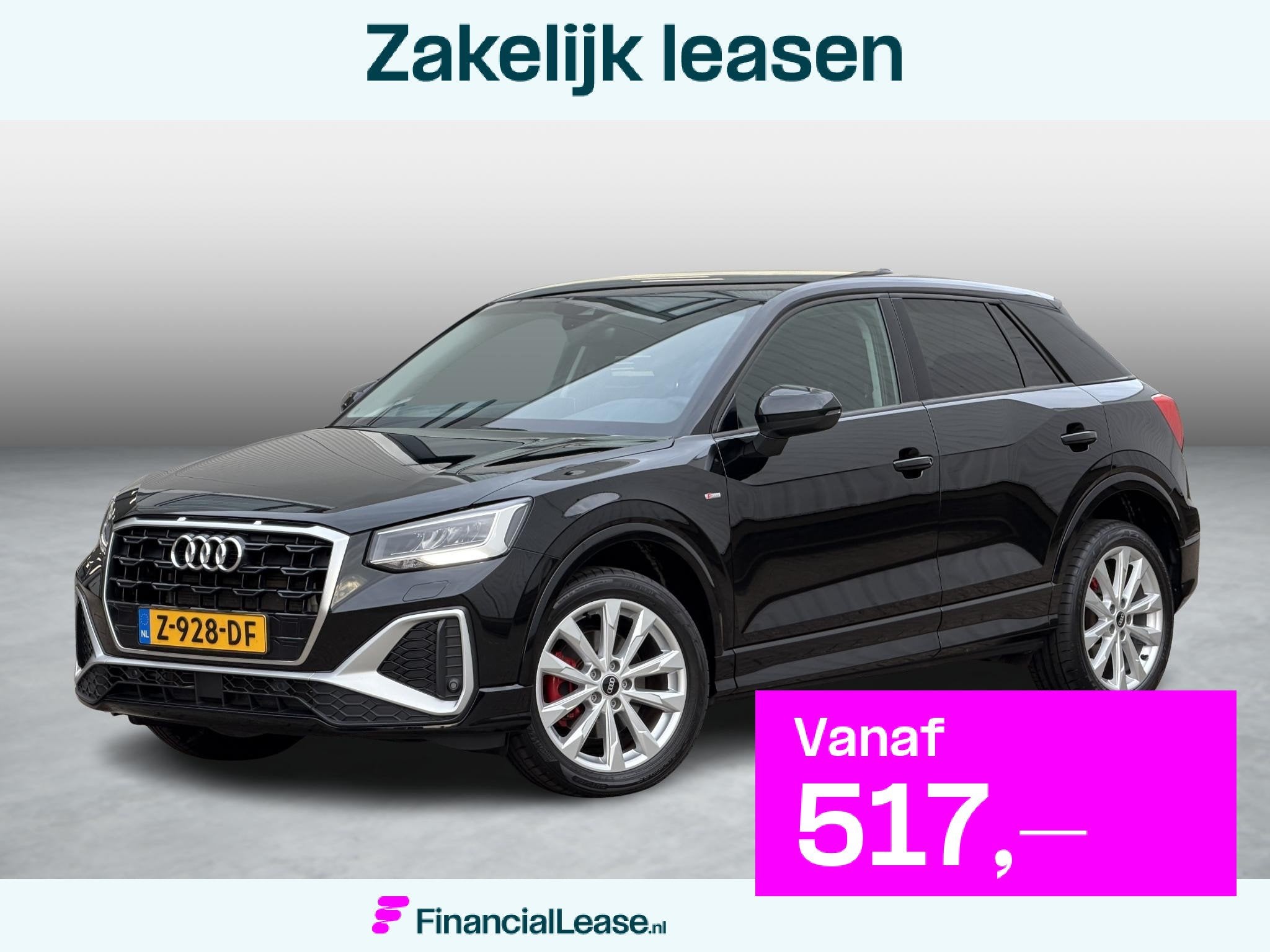 Audi Q2 35 TFSI Edition S-Line | Leder/Carplay/Camera/Adapt., 4 cilinders, 150 pk, Zwart, Leder