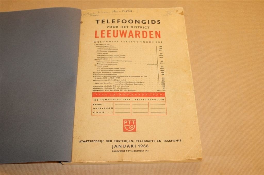 Telefoongids district Leeuwarden - 1966 !!, Boeken, Ophalen of Verzenden, Gelezen