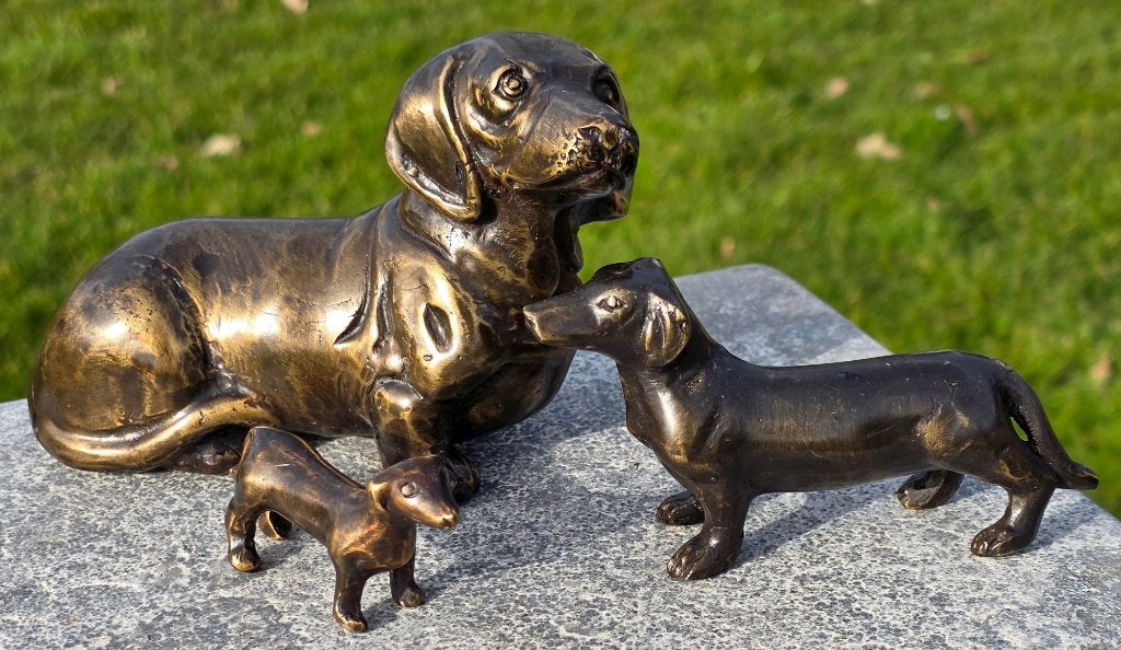 BRONZEN TECKEL / TEKKEL / hond, Ophalen of Verzenden, Nieuw, Hond of Kat, Beeldje of Figuurtje