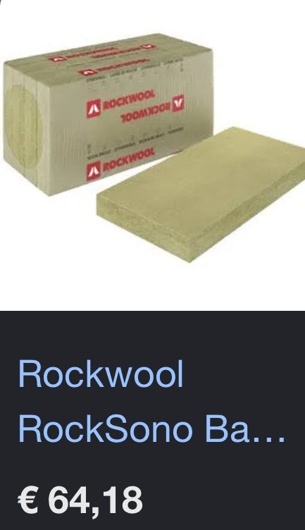 Rockwool RockSono Base Steenwol Isolatieplaat, Ophalen, Nieuw, Steenwol, 5 tot 10 m²