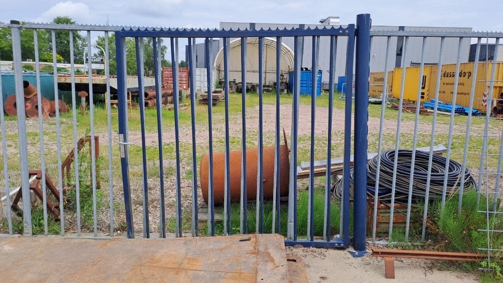 Poort hek met spijlen 202 x 194 + paal, Ophalen, Met poort, Gebruikt, Spijlenhekwerk