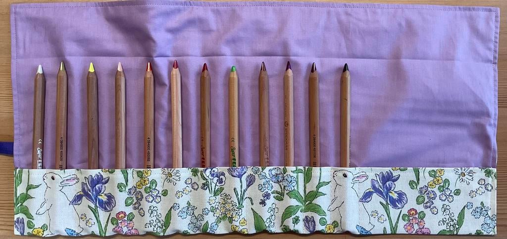 Potlodenrol Roletui met 12 vakjes Vrijeschool Lyra, Leeuwarden, Handgemaakt, Nieuw, Ophalen of Verzenden