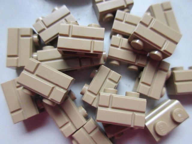 nr. 8646, 20 donkerbeige stenen steenmotief., Ophalen of Verzenden, Zo goed als nieuw, Losse stenen, Lego