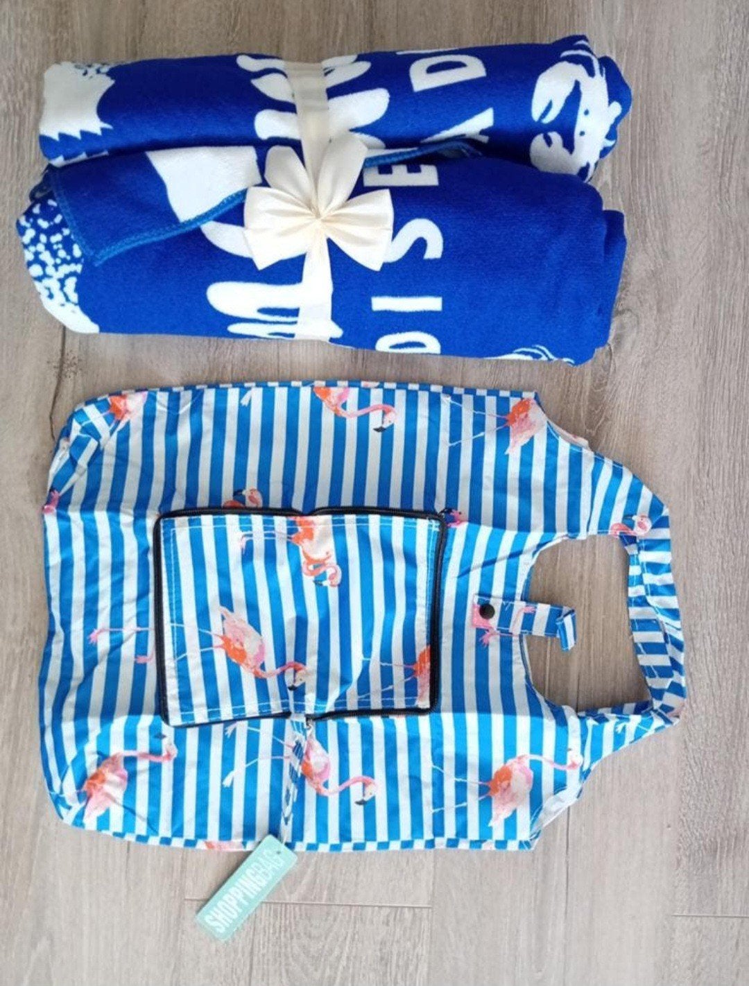 Strandlaken 2 st./ Met Opvouwbare Handtas Met Rits Nieuw, Ophalen, Nieuw, Blauw