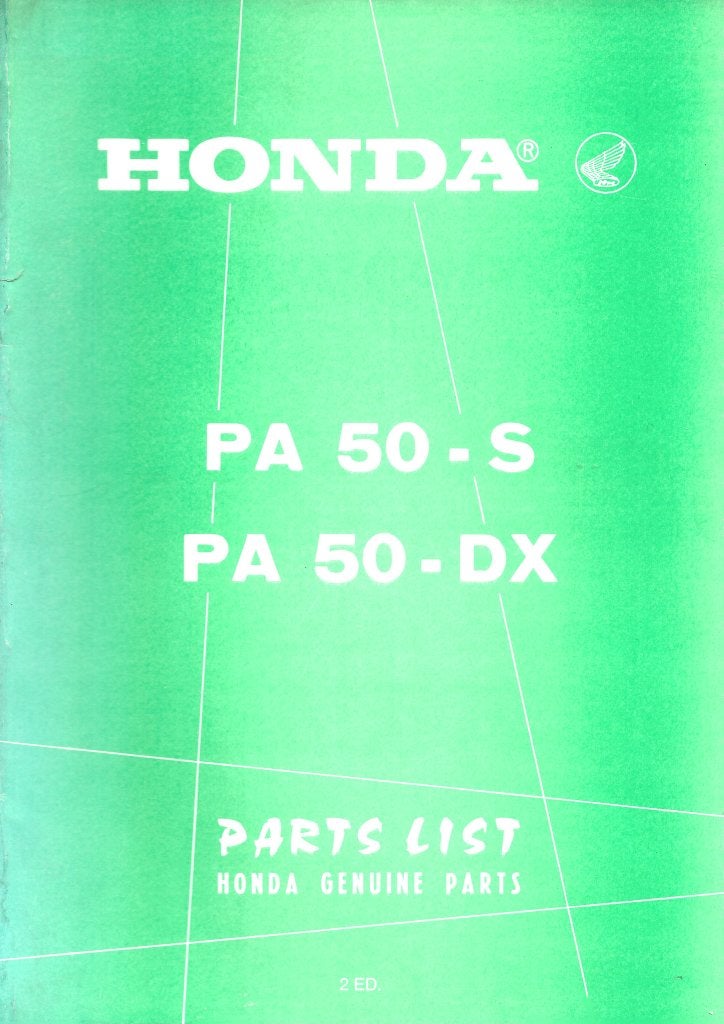 Honda PA50 S PA50 DX parts list (865p) bromfiets, Verzenden, Zo goed als nieuw