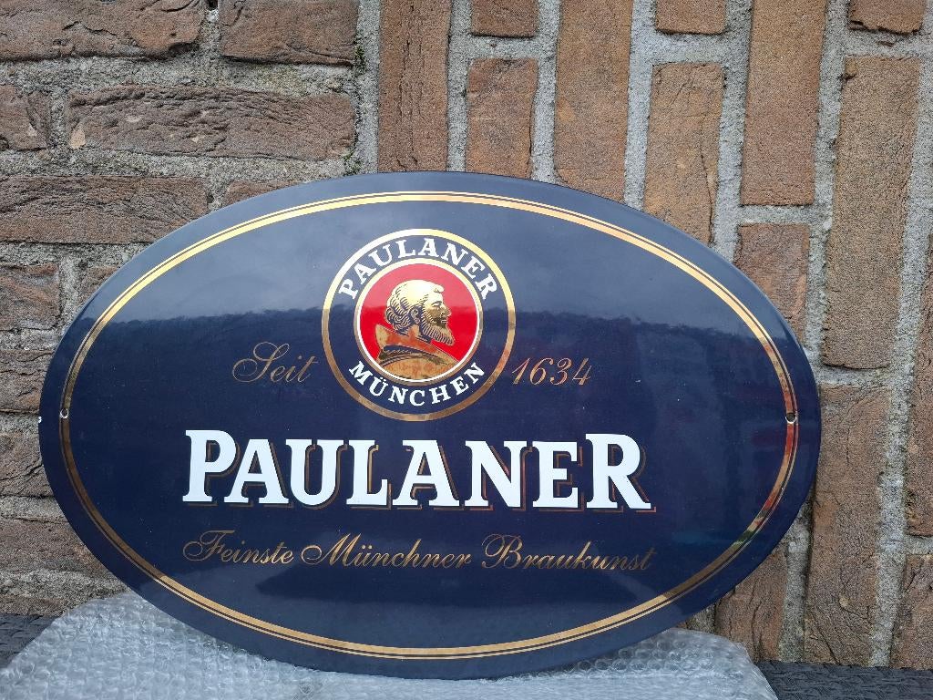 emaillebord Paulaner, Verzamelen, Ophalen of Verzenden, Nieuw, Reclamebord, Plaat of Schild, Overige merken
