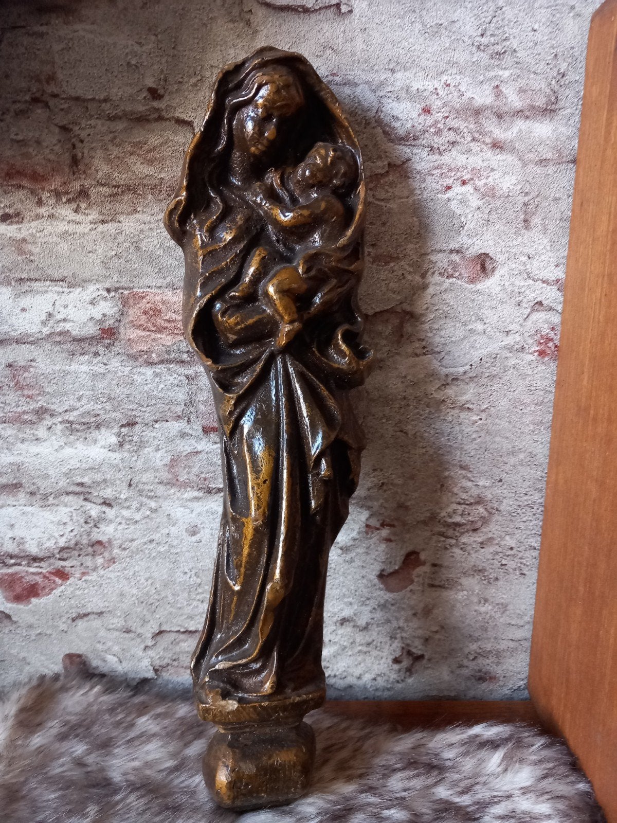Antiek Mariabeeld met Kind - 40 cm hoog, Ophalen of Verzenden