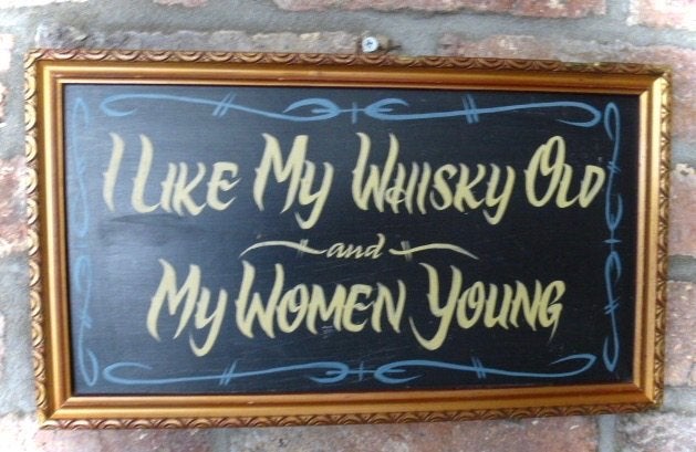 Handgeschilderd tekstbord/schilderij/tattoo/mancave/whisky, Tekstbord, 22 cm, 39 cm, Ophalen of Verzenden