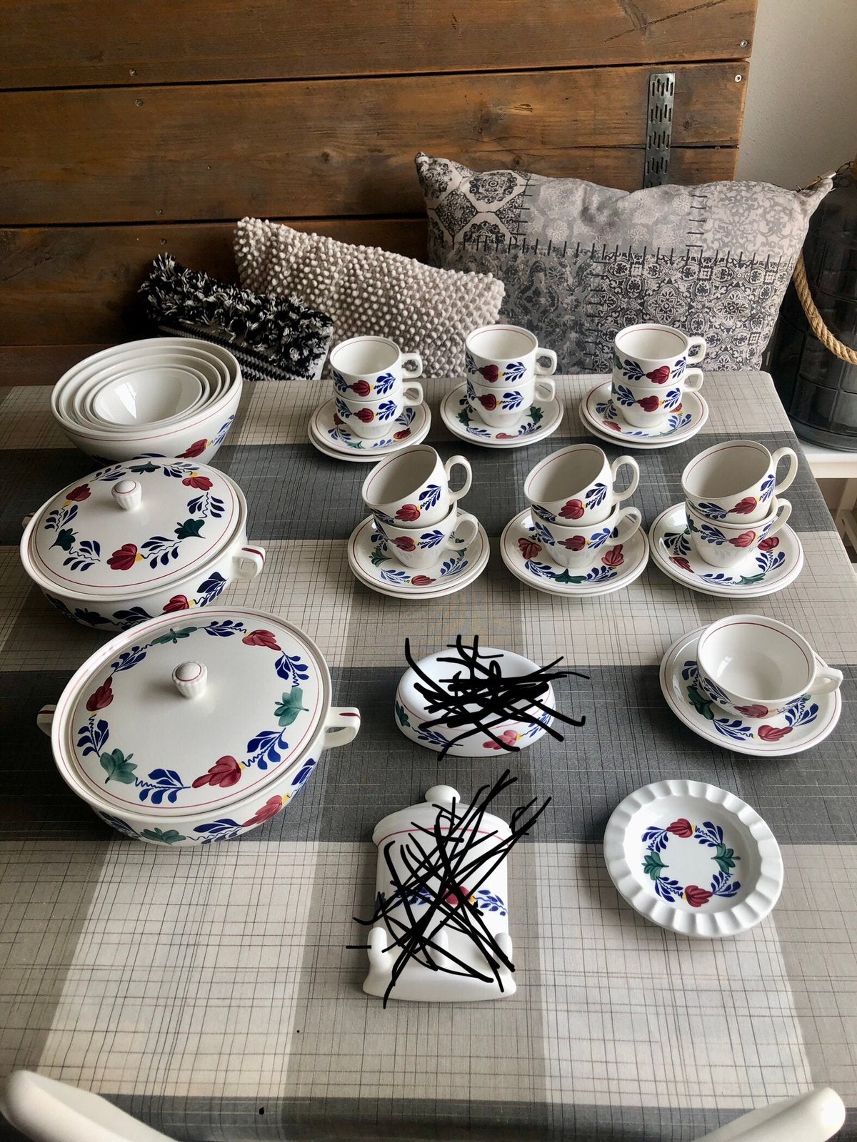 Boerenbont servies., Ophalen