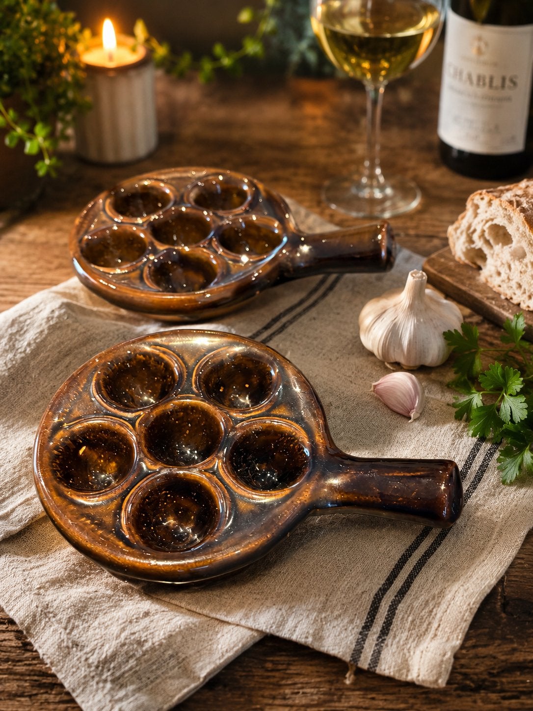 Set van 2 keramische escargot schaaltjes, Ophalen of Verzenden