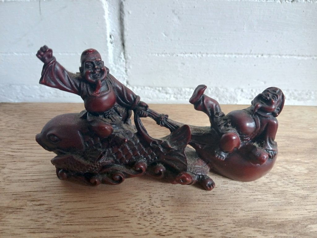 Japans vintage beeldje geluksgoden Ebisu en Daikoku, Ophalen of Verzenden