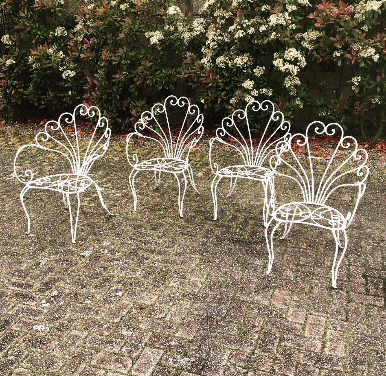 Antieke Franse Metalen tuinstoelen jaren 60 design, Ophalen, Gebruikt, Metaal