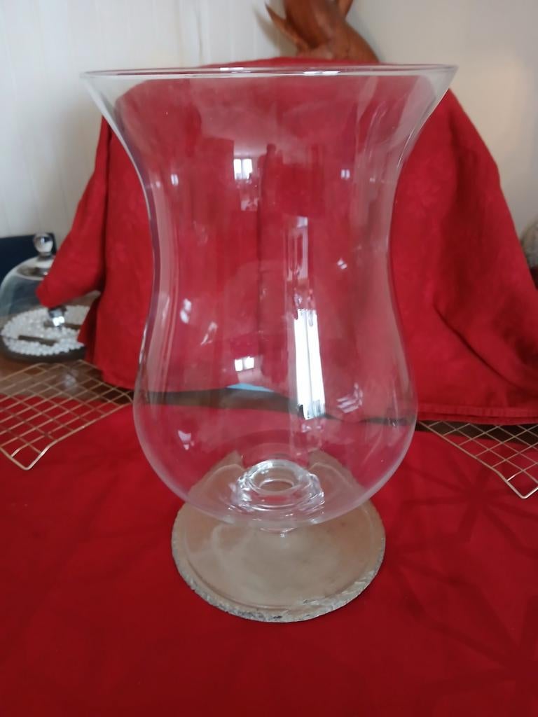 Grote glazen vaas, 23 cm doorsnede en 39 cm hoog, Huis en Inrichting, Woonaccessoires | Vazen, Ophalen, Overige kleuren, Minder dan 50 cm