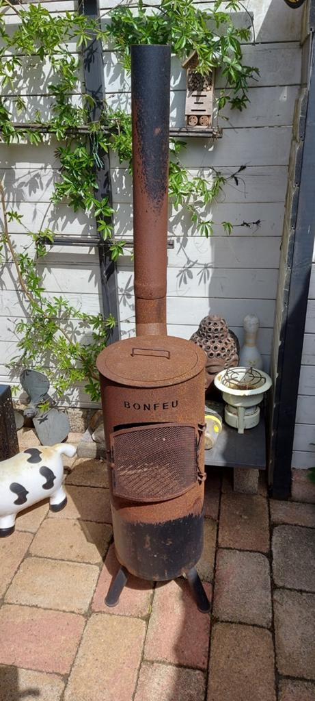BONFEU Vuurton/Tuinhaard met BBQ rooster, Tuin en Terras, Vuurkorven, Gebruikt, Vuurton, Ophalen of Verzenden