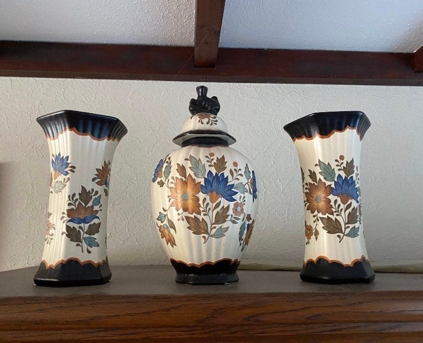 Prachtige handgemaakte Gouda Flora vazen set, Antiek en Kunst, Ophalen of Verzenden