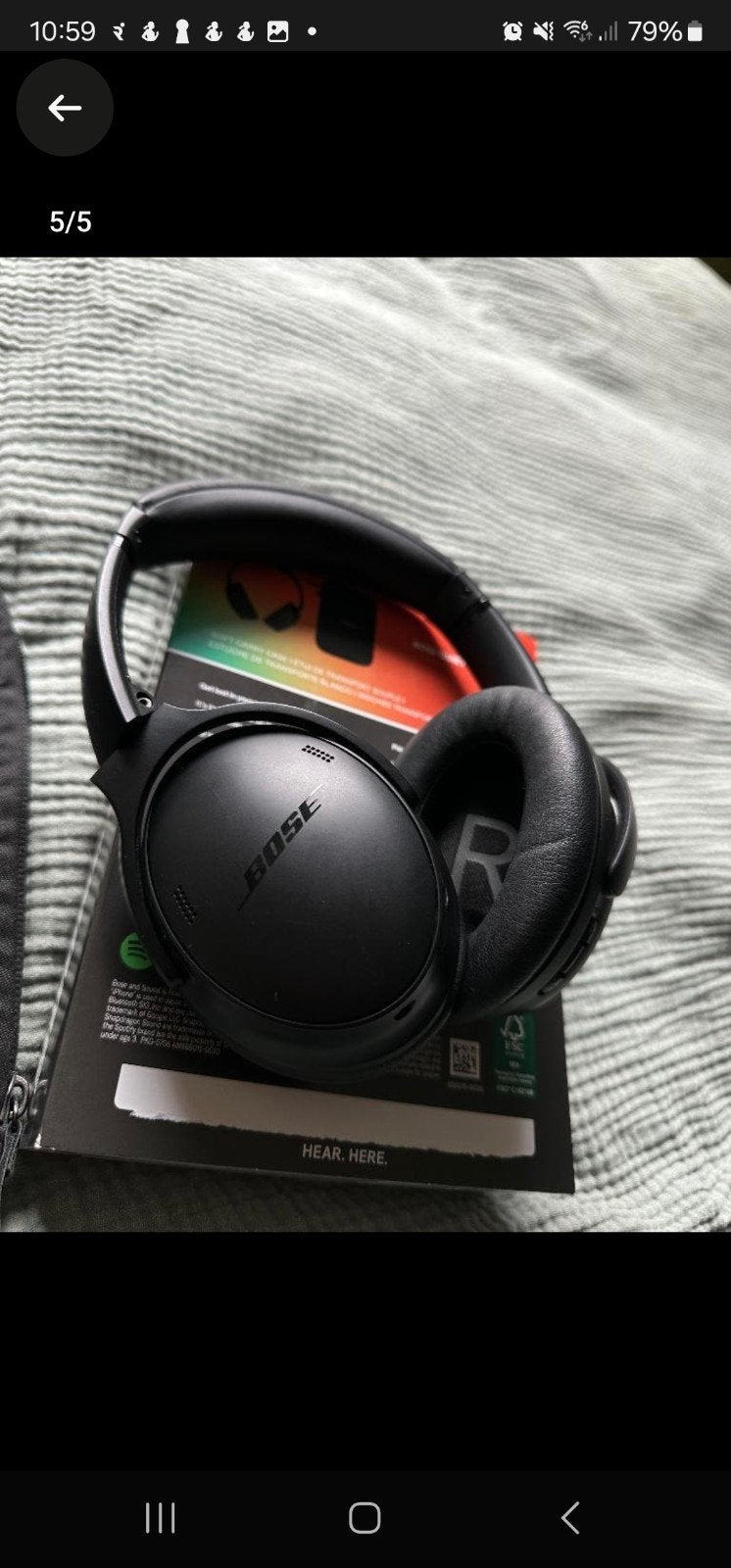 Bose QuietComfort 45 Noise Cancelling Koptelefoon Zwart, Audio, Tv en Foto, Koptelefoons, Draadloos, Ophalen of Verzenden, Zo goed als nieuw